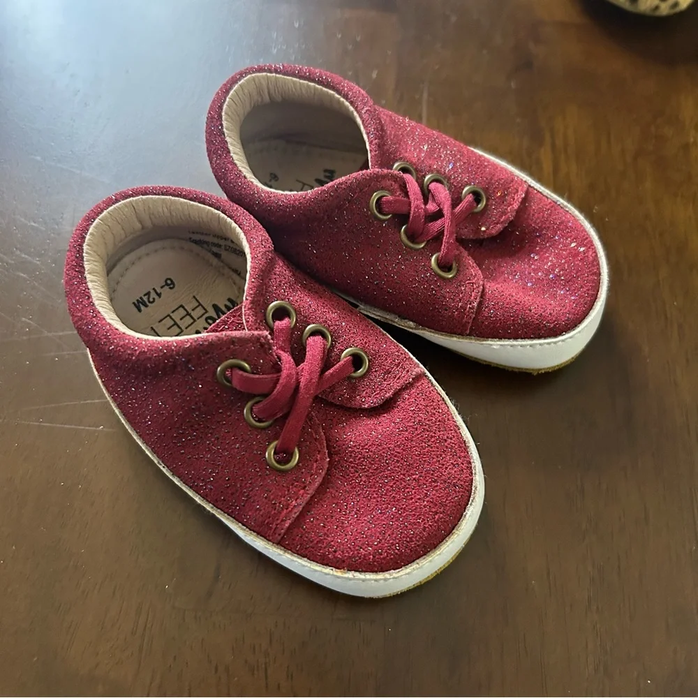 Monkey Feet Leather Baby Shoes Bundle Size 6-12M Ballet Sneaker Boots & T Strap